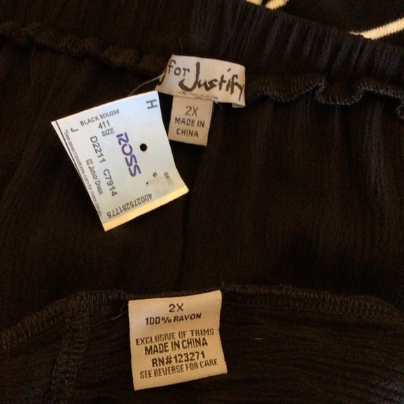 J For Justify Juniors Plus Black Boho Embroidered Strapless Dress Size 2X - Picture 6 of 6